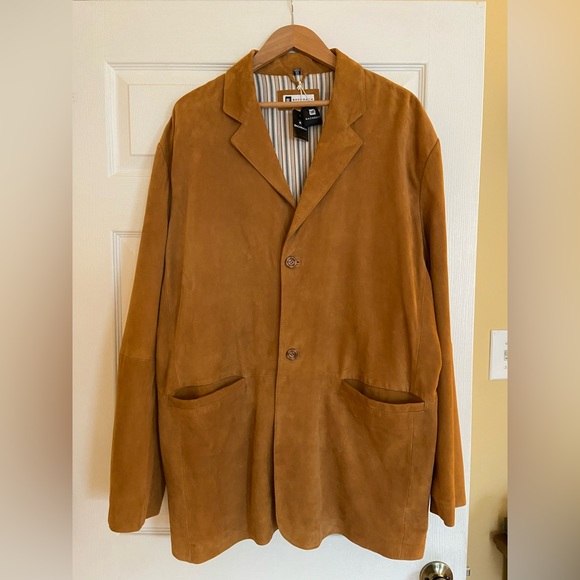 Bacharach Tan Suede Men’s Blazer - Sport Coat - Size XL NWT - Picture 2 of 15